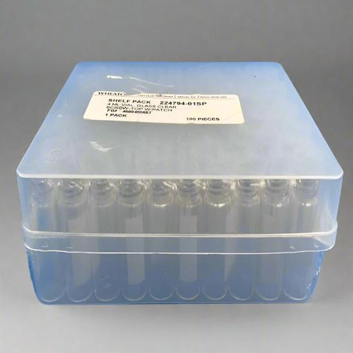 Wheaton 224794-01SP Glass Vials 4ml Box of 100 15 x 45mm Lids Sold Separately Lab Consumables::Tubes, Vials, and Flasks WHEATON