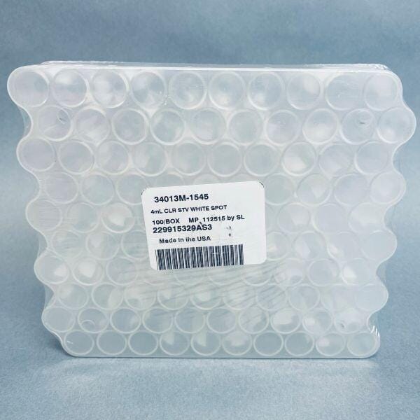 Wheaton Clear Glass Vial 4 ml Screw Top with White Patch Pack of 800 Vials Vials WHEATON