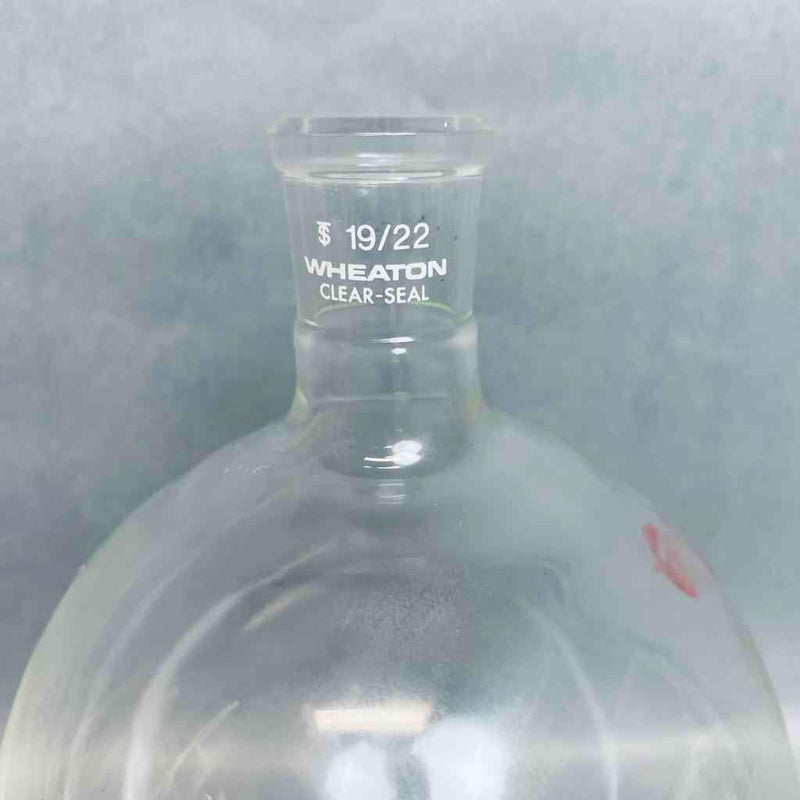 Wheaton Round Bottom Flask 500 ml with 19/22 Clear-Seal Joint Jointed Glassware WHEATON