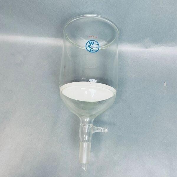 Whelan Scientific Glass 2L Buchner Filter Funnel Lower Vacuum Coarse Frit Jointed Glassware Whelan Glass