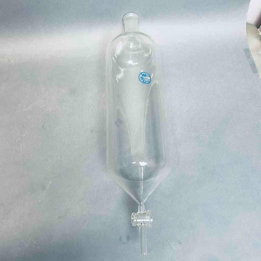 Whelan Scientific Glass Cylindrical Separatory Funnel 4.5 x 13 in. 18 in. OAL Glassware Whelan Glass