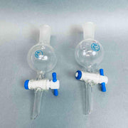 Whelan Scientific Glass Spherical Separatory Funnel 24/40 STJ 100 ml with Side Hole Opening Lot of 2 Funnels Jointed Glassware Whelan Glass