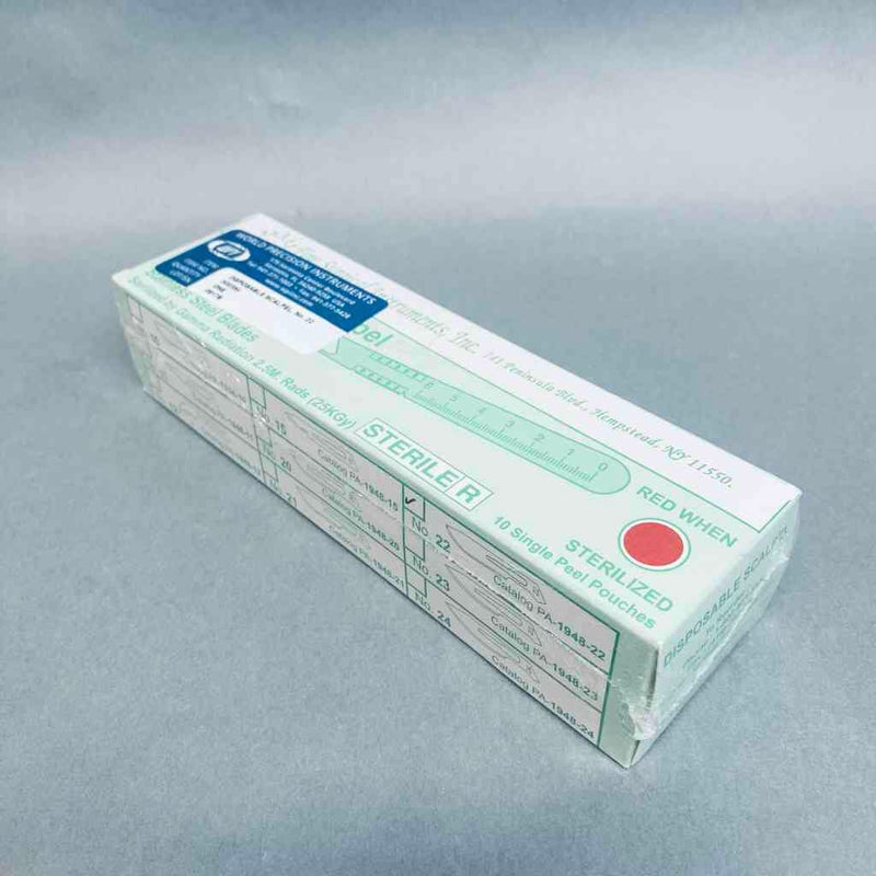 World Precision Instruments Disposable Scalpel Size 22 Sterile Stainless 7 Boxes of 10 Blades Scalpels, Surgical Blades & Handles World Precision Instruments